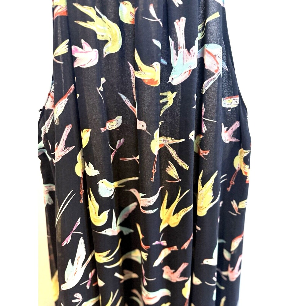 Chelsea & Violet Bird Print Halter Maxi Dress Size L Tiered Flowy Vacation NWT - Picture 5 of 14